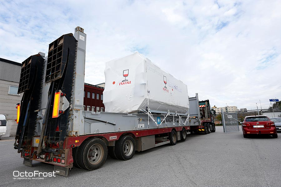 OctoFrost IQF Freezer loaded on a truck